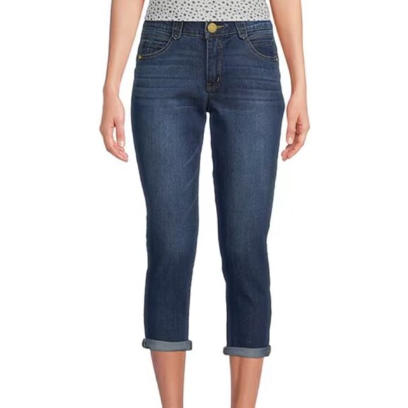 Democracy Ab-solution Dark Blue Cuffed Ankle Jeans - Picture 1 of 6